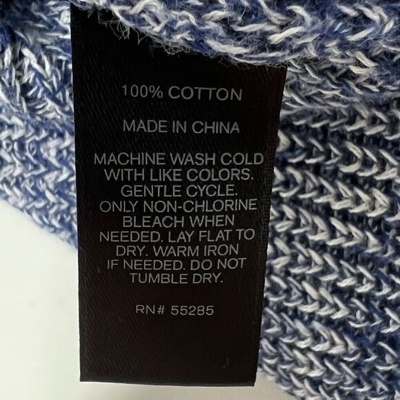 Express Blue Marl V-Neck Sweater Size Small Cotton Oversized - Picture 6 of 14